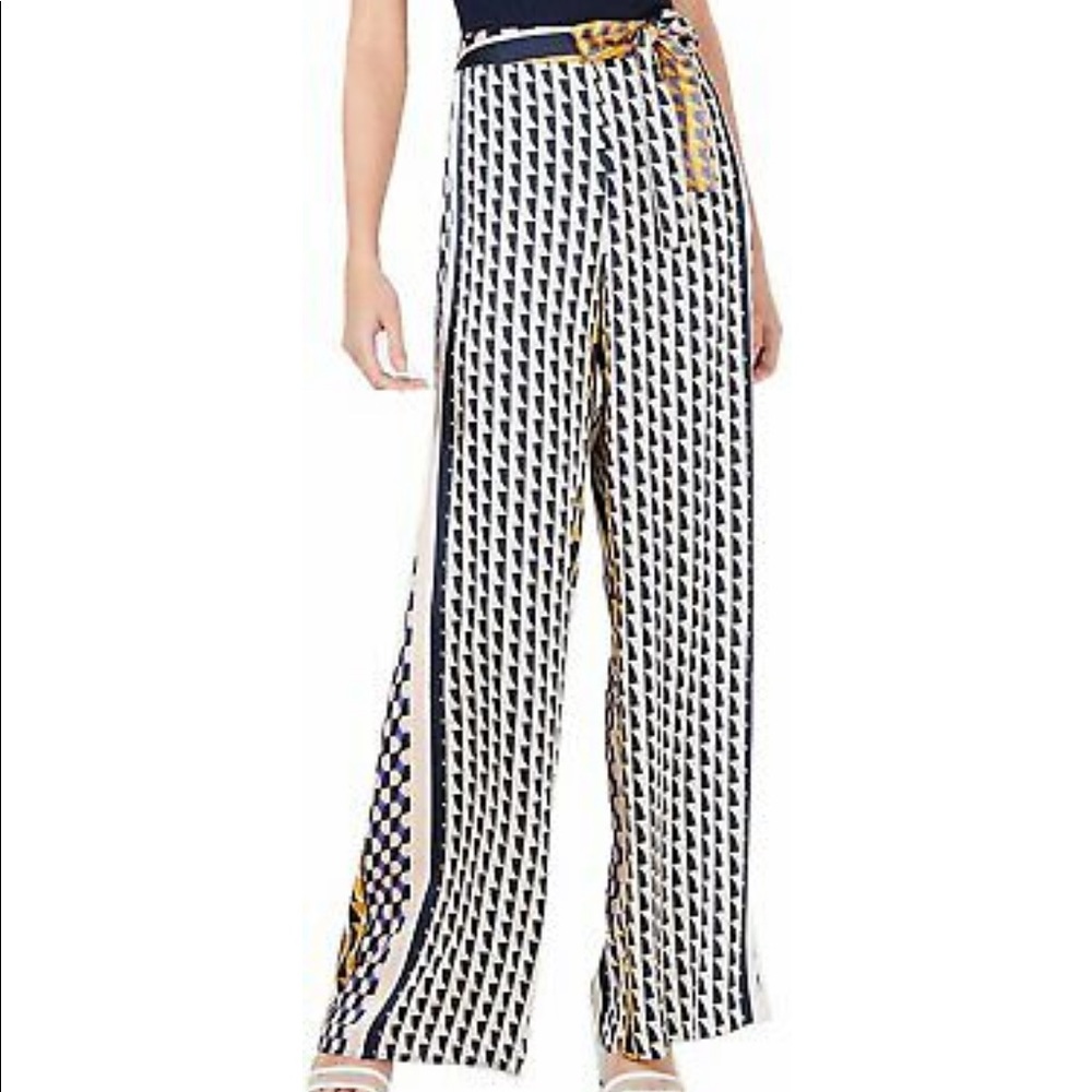 Bar III Women's Geo-Print Tie-Waist Pants